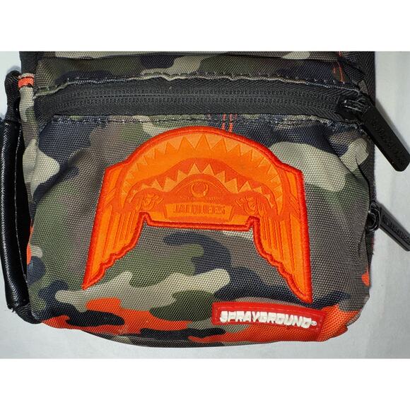 SPRAYGROUND JACQUEES Sling Bag Stash Pocket Camo Crossbody Orange Messenger - Picture 4 of 11